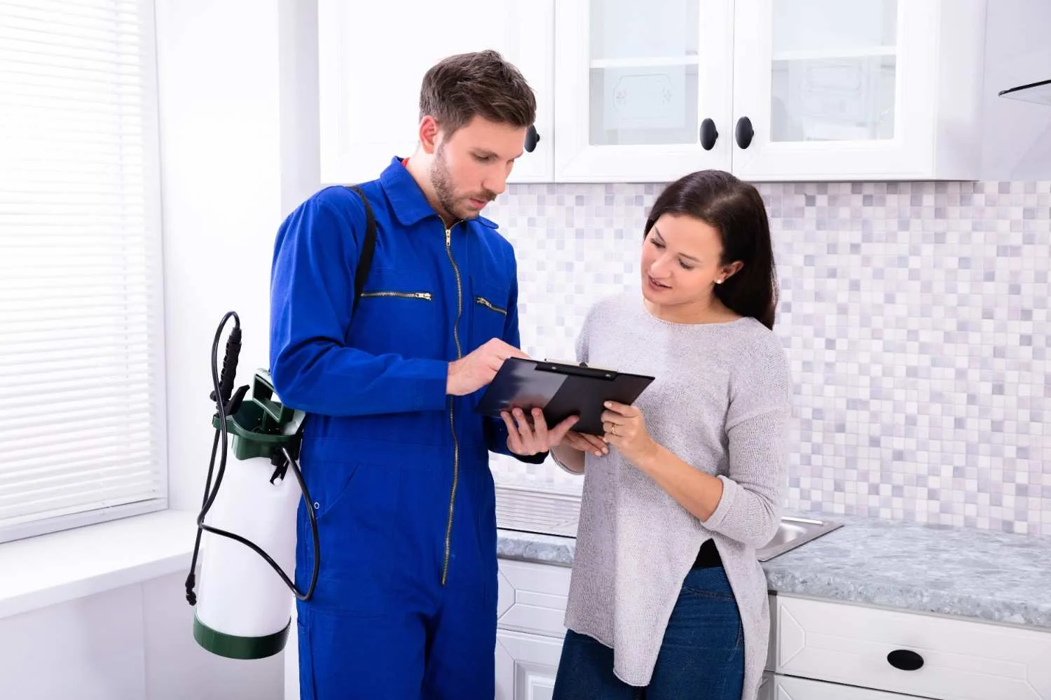 Professional home service team at work